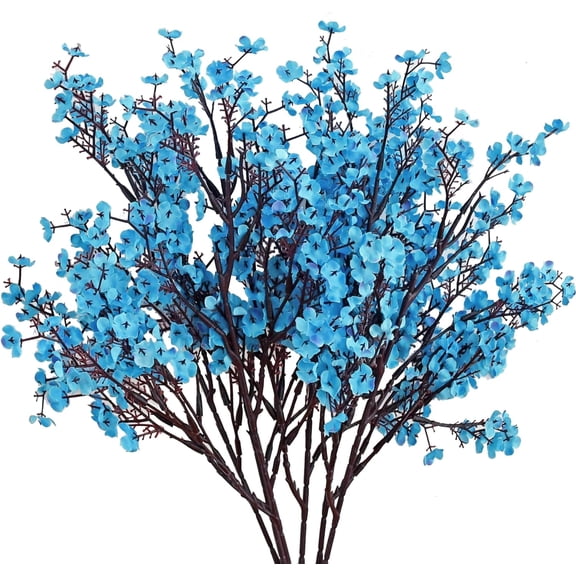 15pcs Royal Blue Artificial Flowers Silk Babys Breath Gypsophila 19.7" for Home Kitchen Decor