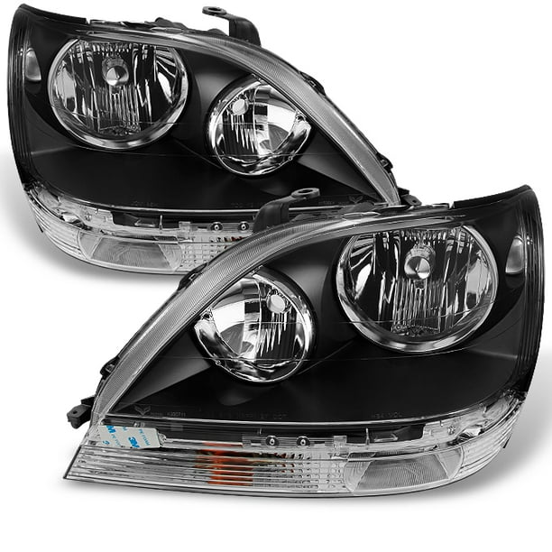 Fits 9903 Lexus RX300 RX300 Black Headlights Halogen Type Headlamps Left/Right