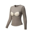 thumbnail image 4 of Women's Thermal Underwear Long Sleeve Round Neck Shirt Built In Bra Soft Warm Base Layer Top For Cold Weather Comfort, 4 of 4