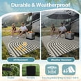 thumbnail image 6 of VUNATE Outdoor Rug Carpet 5'x8' Waterproof Reversible Patio Rug Portable Boho Indoor Outdoor Rug Plastic Straw Rug for Beach RV Camping Garden Picnic Deck Backyard Modern Porch Decor Gray and Beige, 6 of 8