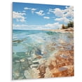 thumbnail image 2 of Designart "Sunlit Coastline Beach Photo VIII" Nautical & Beach Metal Wall Decor, 2 of 5