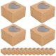 thumbnail image 1 of unbranded 14Ud Caja Para Pasteles Y Postres Color Marrón Claro Con Ventana Para Repostería, 1 of 6
