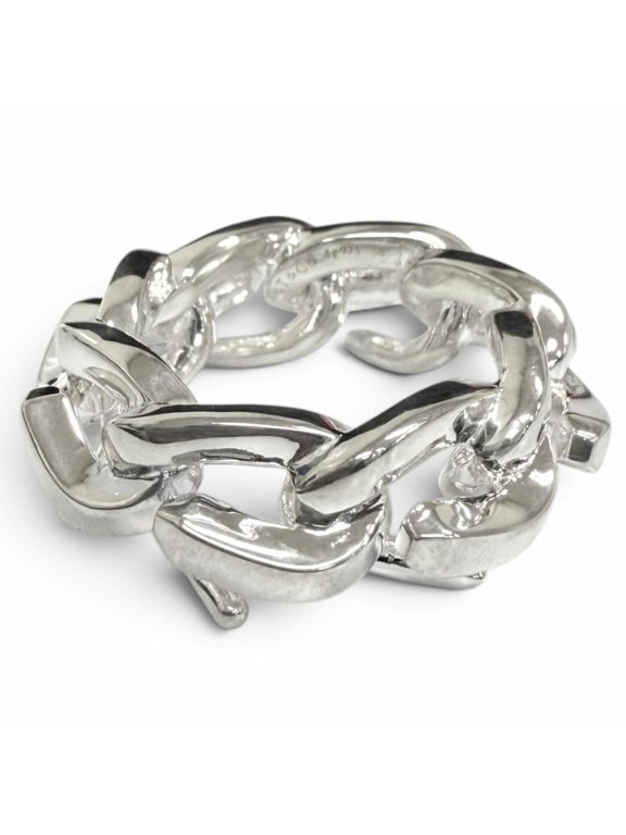 Pre-Owned TIFFANY&Co. Tiffany AG925 Forge Link Ring, Silver, 50% Weight 12.1g, Men's
