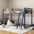 thumbnail image 6 of Furniture of America Twin Kids Junior Loft Bed Metal Frame with Guardrails, Blue and Gold Two-Tone Finish, 6 of 8