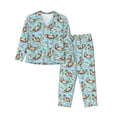 thumbnail image 1 of Balery Cute Otters Conjunto de Pijama con Estampado para Mujer, Conjunto de Dos Piezas con Manga Larga, Ropa de Dormir Suave con Bolsillos, Pijamas Cómodos-Large, 1 of 7