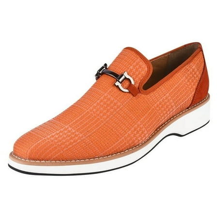 LIBERTYZENO Mens Classic Formal Shoes Slip On Loafers  Orange 8.5