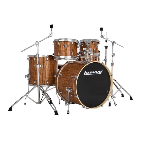 Ludwig Evolution 5-Piece Drum Set w/Hardware, 22" Kick, Cherry