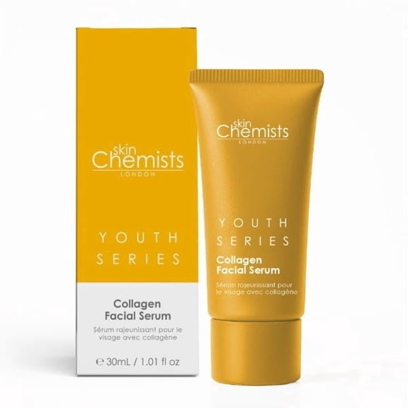 skinChemists Collagen Facial Serum 30ml – Lightweight Hydrating Daily Serum with Hyaluronic Acid