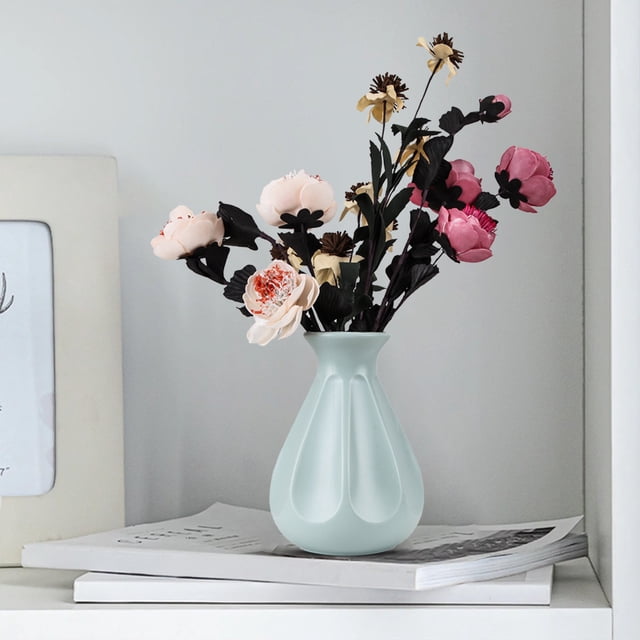 Plastic Imitation Glazed Vase Living Room Flower Arrangement TV Cabinet Decoration Dried Flower Decoration Flower Pot Flower Utensil