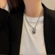 thumbnail image 4 of Chain Necklace for Women 18K White Gold Plated Chunky Cuban Chain Link Necklace with Heart Hypoallergenic Jewelry for Women, 4 of 5