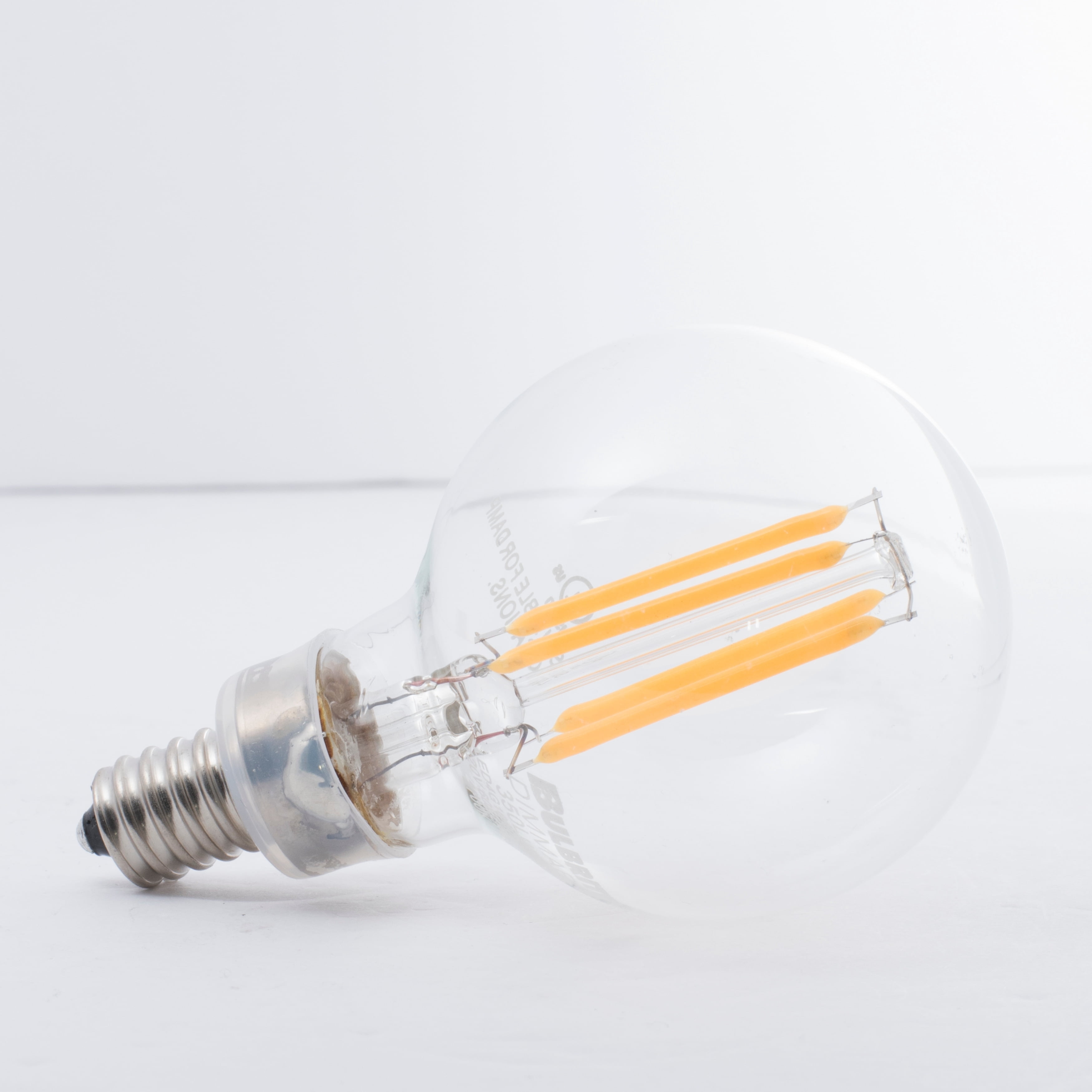 Bulbrite  Multi Pack Dimmable G16 Candelabra (E12) LED Bulb Milky Finish Pack of (3) 4 Watt