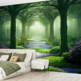 thumbnail image 2 of Peel and Stick Wallpaper Canvas Magic spring forest blooming flowering road Fantasy Fairy tale Modern Art Wall Mural Decor Self Adhesive and Removable 69in x 98in, 2 of 8
