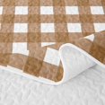 thumbnail image 5 of Manfei Modern Brown Checkered Twin Quilt Set,Geometric Check Twin Coverlet Set,2 Pieces,1 Bedspread and 1 Pillowcase, 5 of 7