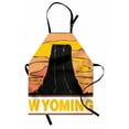 thumbnail image 1 of Wyoming Apron, Simplistic Design Landscape Cartoon, Unisex Kitchen Bib with Adjustable Neck for Cooking Gardening, Adult Size, Peach Charcoal Grey, by Ambesonne, 1 of 4