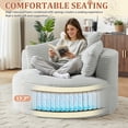 thumbnail image 4 of Muumblus 48.8" Oversized Accent Barrel Chair, Fluffy Round Lazy Sofa Chair for Adults, No Assembly Required, Light Gray Corduroy, 4 of 9