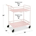 thumbnail image 3 of Best Choice Products 2-Tier Rolling Bar Cart Indoor/Outdoor w/ Storage Shelves, Wine Rack, Lockable Wheels - Pink, 3 of 9