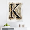 thumbnail image 1 of Letter K Tapestry, Smoked Letter K Alphabet in Blaze with Grunge Design Ignited Writing, Fabric Wall Hanging Decor for Bedroom Living Room Dorm, 5 Sizes, Tan Black Orange, by Ambesonne, 1 of 1