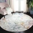 thumbnail image 2 of SAFAVIEH Aria Rebecca Floral Area Rug, Ivory/Blue, 6'5" x 6'5" Round, 2 of 7