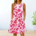 thumbnail image 2 of Ruyang Summer Dresses for Women Beach Floral Tshirt Sundress Casual Pockets Boho Tank Dress Sleeveless Spaghetti Strap Long Dress, 2 of 4