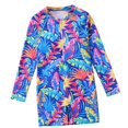 thumbnail image 4 of ITSAME One-Piece Swimsuit for Girls, Quick-Dry with Zipper Sun Protection Summer Stylish Print Bathing Suit Multicolor 8-9T, 4 of 8