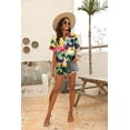 thumbnail image 6 of MOUSYA Women Hawaiian Shirt Soft Cool Summer Hawaii Tshirts Beach Tropic Print V Neck Button up Tops Floral Short Sleeve Tops, 6 of 8