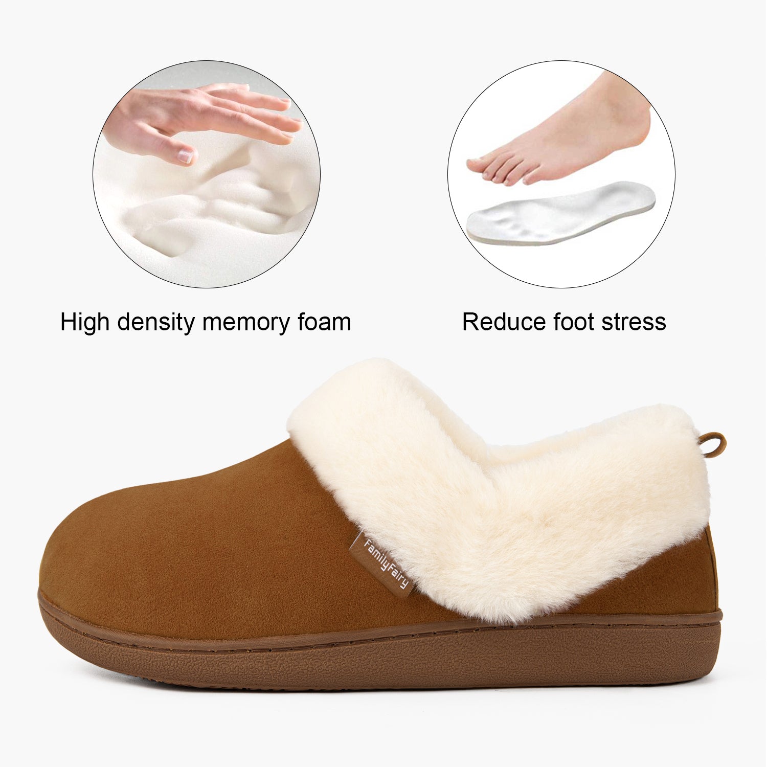 FamilyFairy Women's Microsuede Bootie Slippers with Memory Foam photo 3