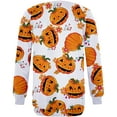 thumbnail image 4 of Chandail en Molleton Citrouille Chat pour Femmes Halloween Col Rond Chandail Manches Longues Hauts Décontractés Amples, 4 of 5