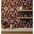thumbnail image 4 of S4Sassy Floral Vine Wallpaper - Brown Wall Covering, 25" x 240" Self-Adhesive Vinyl Walls Paper, Wallwrap, Easy DIY Wall Covering For Boho aesthetic wall decor, Living Room, Living Spaces, 4 of 9