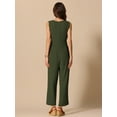 thumbnail image 3 of DARING DIVA Women's V Neck Casual Sleeveless Wide Leg Jumpsuit 2XL Army Green, 3 of 6