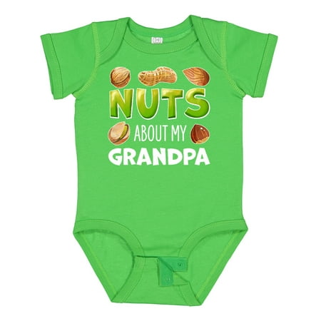 

Inktastic Nuts About My Grandpa Peanut Almond Pistachio Gift Baby Boy or Baby Girl Bodysuit