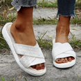 thumbnail image 2 of Women Cross Strap Sandals Slip On Slippers Platform Mules Summer Slides Shoes Size, 2 of 5