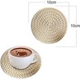 thumbnail image 2 of (Gold10cm,Coasters,6pcs Round Coasters,Creative PVC Coffee Mat Round Flower Waterproof Coaster Christmas Waterproof Coaster Heat Insulation Pad Placem, 2 of 5
