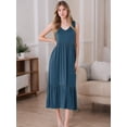 thumbnail image 4 of Weardear Women Summer Maxi Dress 2024 Casual Sleeveless Dress Tiered Boho Flowy Sundress A Line T Shirt Dress with Pocket, 4 of 5