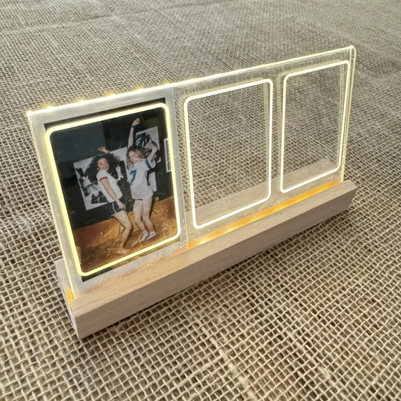 QUEST- Instax Mini 3 Picture Frame Led Lighting Wood Stand 3.5X6.5"