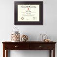 thumbnail image 2 of ArtToFrames 13x17 inch Diploma Frame - Framed in Traditional Cherry with Steps with Black and Gold Mats, Comes with Regular Plexi Glass and Sawtooth Hanger for Wall Hanging (D-4165-13x17), 2 of 4