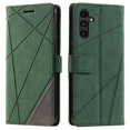 thumbnail image 1 of For Samsung Galaxy S24 Fe Case Imprinted Lines Pu Leather Splicing Wallet Phone Cover, 1 of 5