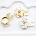 thumbnail image 4 of Button Cuff Pearly Luster Gardenia Flower Shape Easy Installation Button Cover Decorative Shirt Cufflink Cover Cuff Accessories, 4 of 8