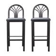thumbnail image 2 of Linon Tomshire 31" Metal Bar Stools, Black Finish with Black Faux Leather, Set of 2, 2 of 14