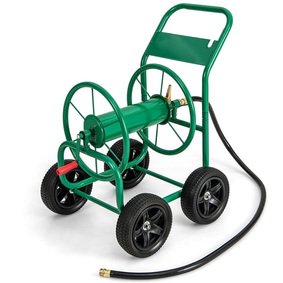 Costway Garden Hose Reel Cart Holds 330ft of 3/4"or 5/8" Hose 400ft of 1/2" Hose Green