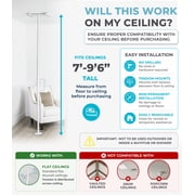 Stander Wonder Pole with Rotating Single Grab Bar, Tension Mounted Floor to Ceiling Transfer Pole for Seniors & Elderly Adults, No-Drill Support Rail with Assist Handle for Home & Bath Safety, White