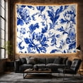thumbnail image 5 of Blue Peony Garden Chinoiserie Pattern, Peaceful Watercolor Style for Botanical Art Lovers, Classic Wall Art, Housewarming Gift, Tapestry Wall Hanging for Bedroom and Living Room, 5 of 6