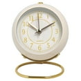 thumbnail image 1 of Bewildely Reloj despertador de escritorio vintage con cómoda luz nocturna, movimiento silencioso, reloj analógico retro silencioso Decoración del hogar, 1 of 6