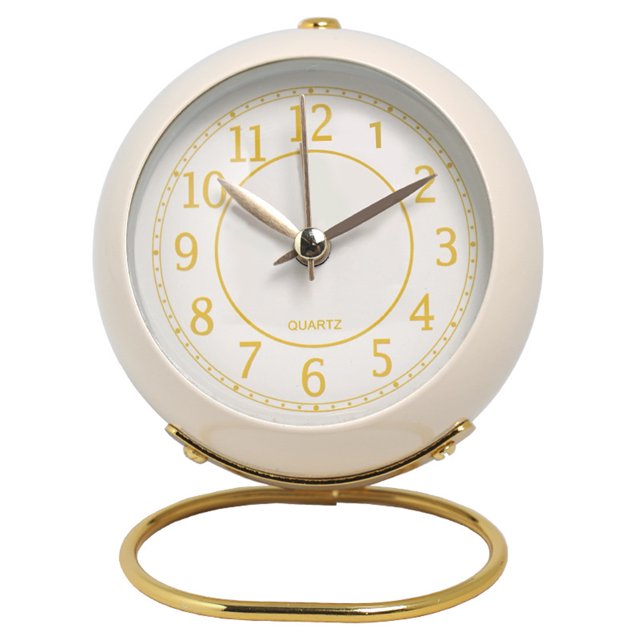 Bewildely Reloj despertador de escritorio vintage con cómoda luz nocturna, movimiento silencioso, reloj analógico retro silencioso Decoración del hogar