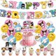 thumbnail image 1 of Lindo juego de globos de Hello Kitty para decoración de cumpleaños, pancarta desechable para decoración de tartas, banderines colgantes, suministros para fiestas de cumpleaños de la serie Sanrio, 1 of 3