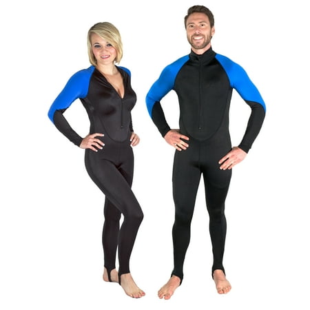 Storm Black/Blue Lycra Dive Skin for Scuba Diving, Snorkeling and Water