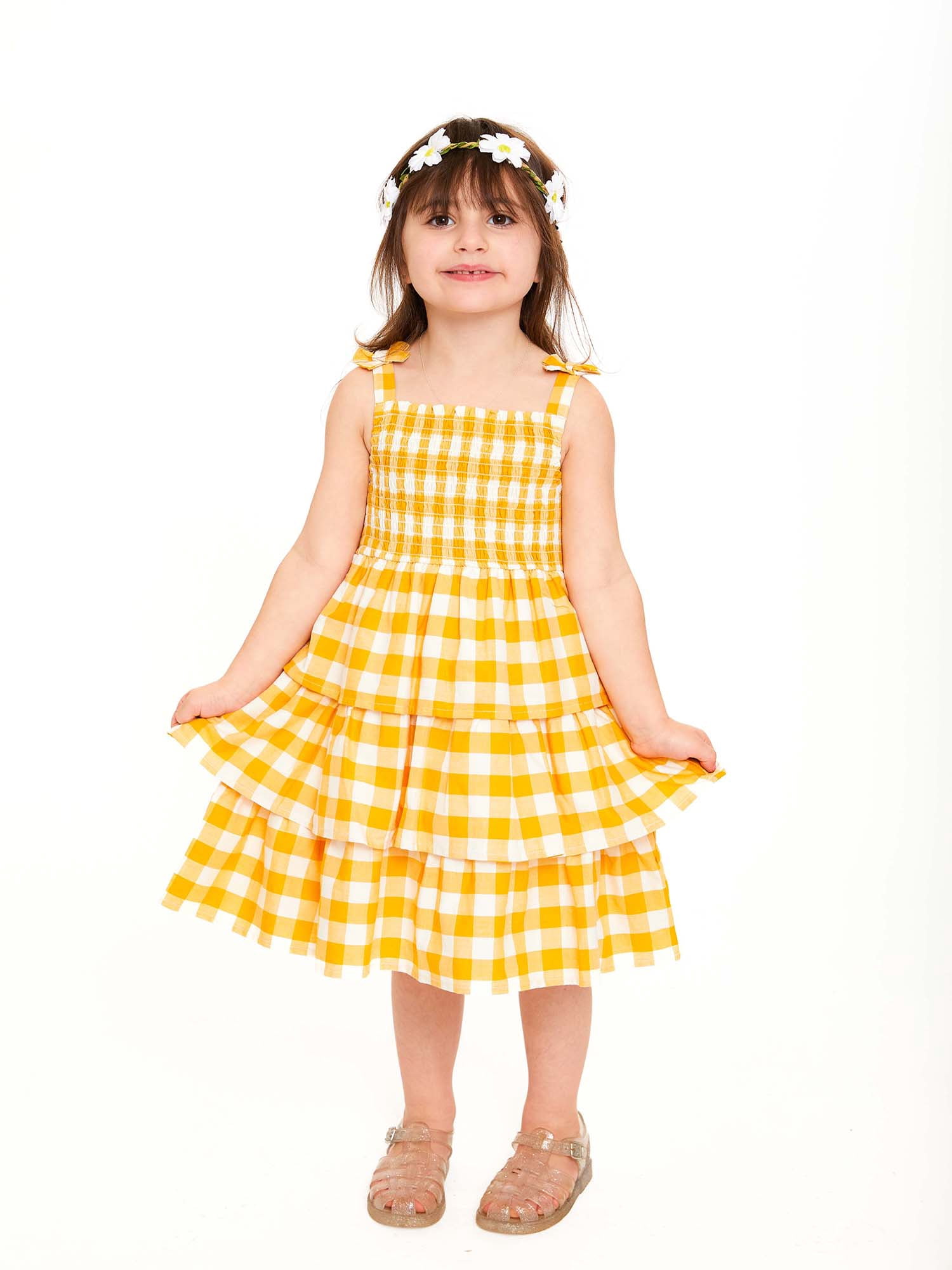 Wonder Nation Baby and Toddler Girls Sleeveless Smocked Dress, Sizes 12M-5T