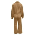 thumbnail image 6 of Women's Casual Trousers Suit Set Long Sleeve Top With Wide Leg Pants Autumn Winter Outfit Comfortable Wear For Daily Travel pjs sets for women, 6 of 6