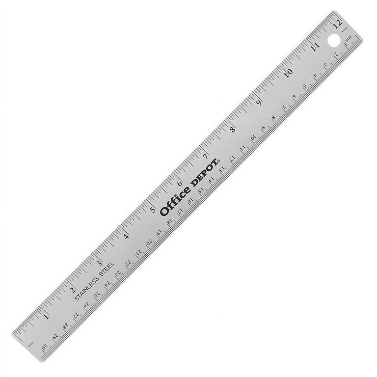 Office Depot Stainless Steel Ruler 12in. NB 20110510 SILVER