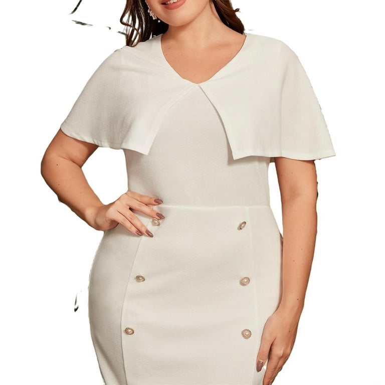Walmart white plus size dresses sales