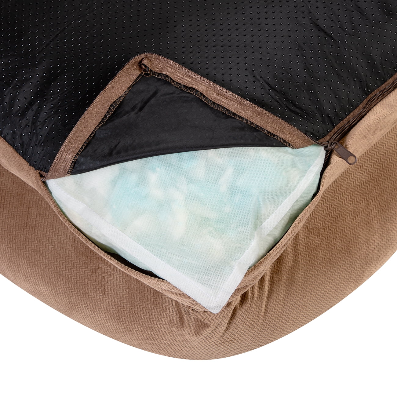 SertaPedic Memory Foam Mini Couch Dog Bed in Brown, Small